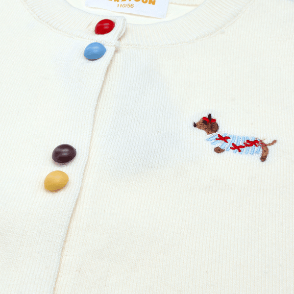 Girl Cardigan Colour Pop Pup - Beige