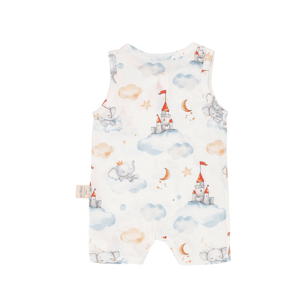 Elephants In Snoozy Land Sleeveless Baby Onesie