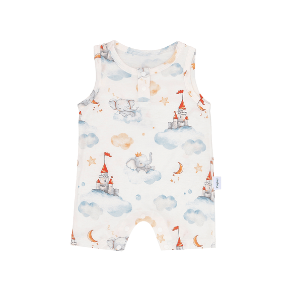 Elephants In Snoozy Land Sleeveless Baby Onesie