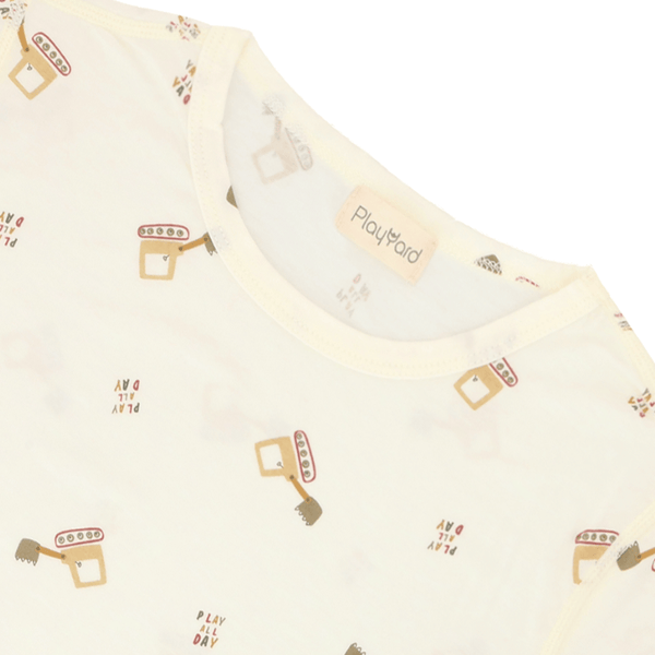 Boy Pyjamas Yellow Excavator 3/4 Sleeve Lyocell