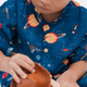 Boy Shirt Mandarin Collar - Little Planet Galaxy (Navy)