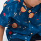 Boy Shirt Mandarin Collar - Little Planet Galaxy (Navy)