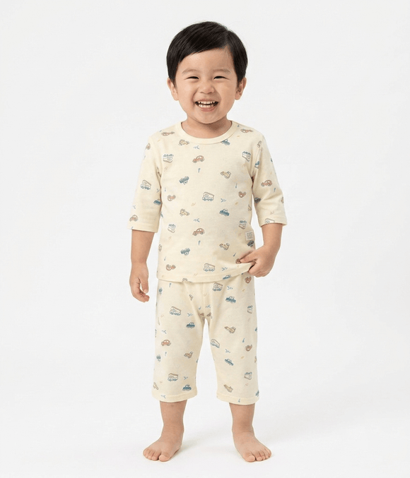 Boy Pyjamas Colourful Vehicles 3/4 Sleeve Lyocell