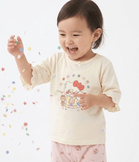 Girl Pyjamas Kitty & Gashapon 3/4 Sleeve Lyocell