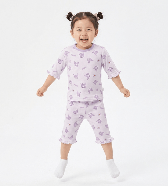 Girl Pyjamas Kuromi & Heart 3/4 Sleeve Lyocell