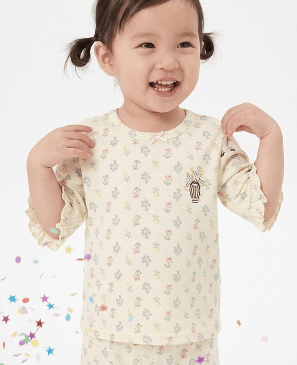 Girl Pyjamas Pretty Blooms 3/4 Sleeve Lyocell
