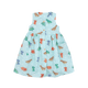 Girl Dress Button Down Sleeveless Big Eye Dinos - (Mint Green)