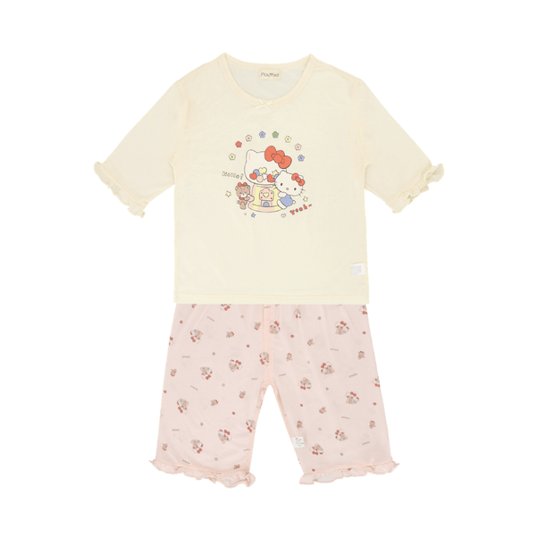 Girl Pyjamas Kitty & Gashapon 3/4 Sleeve Lyocell
