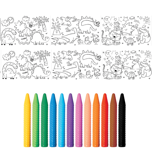 Haku Yoka Colouring Roll Kit - Dino World