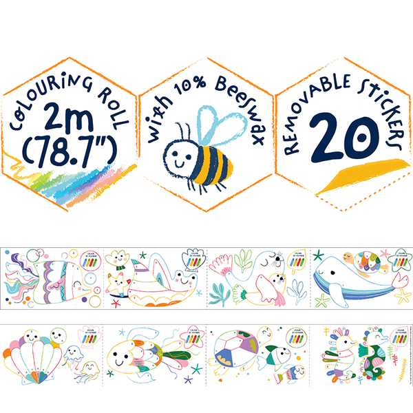 Haku Yoka Mini Colouring Roll Kit - Sea Life