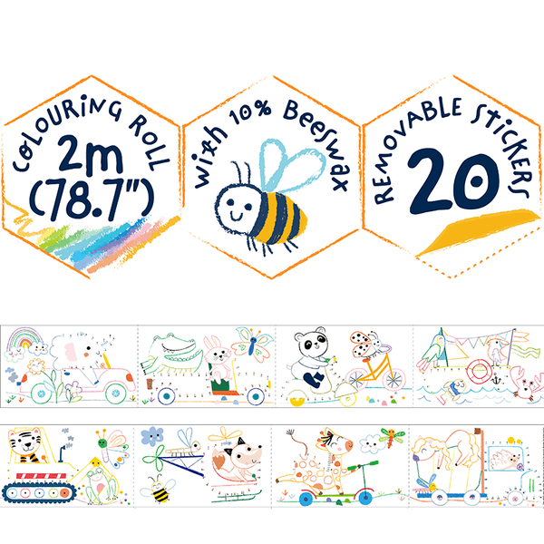 Haku Yoka Mini Colouring Roll Kit - Vehicle