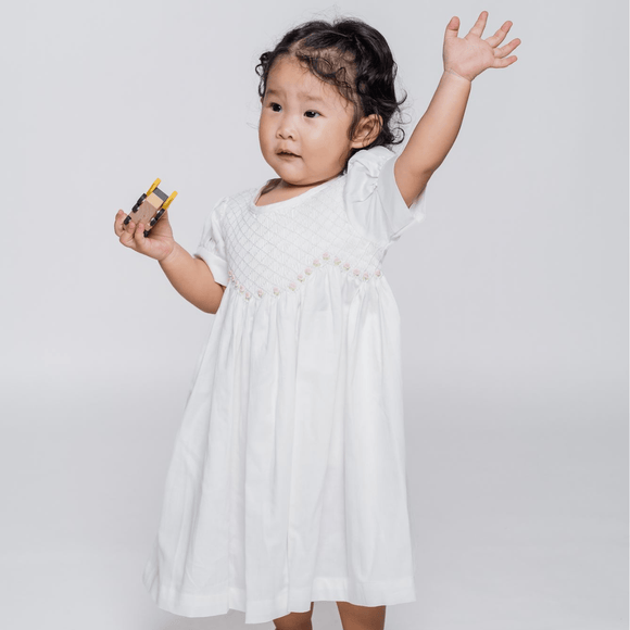 Girl Smocked Dress Ingrid Rose Buds