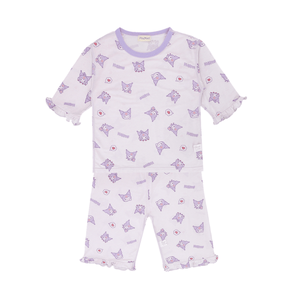 Girl Pyjamas Kuromi & Heart 3/4 Sleeve Lyocell