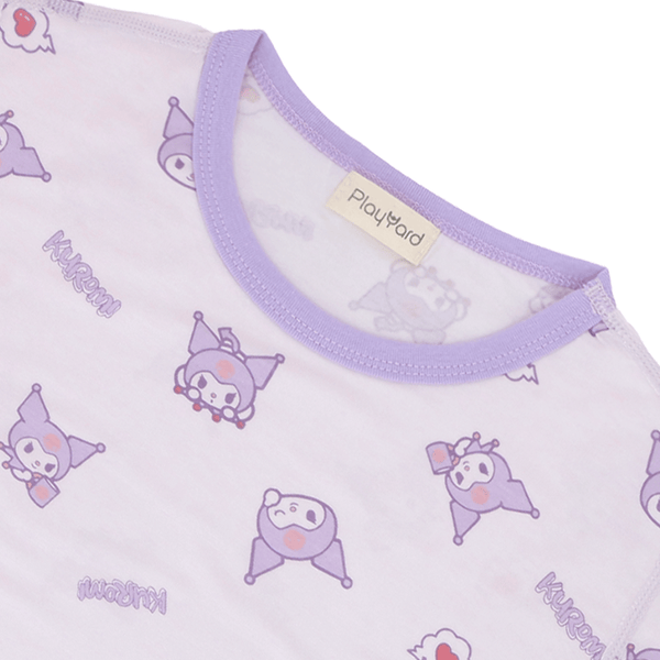 Girl Pyjamas Kuromi & Heart 3/4 Sleeve Lyocell