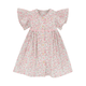 Girl Dress Flutter Sleeve Button Down Mini Fleurs Dress - (Red)