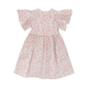 Girl Dress Flutter Sleeve Button Down Mini Fleurs Dress - (Red)