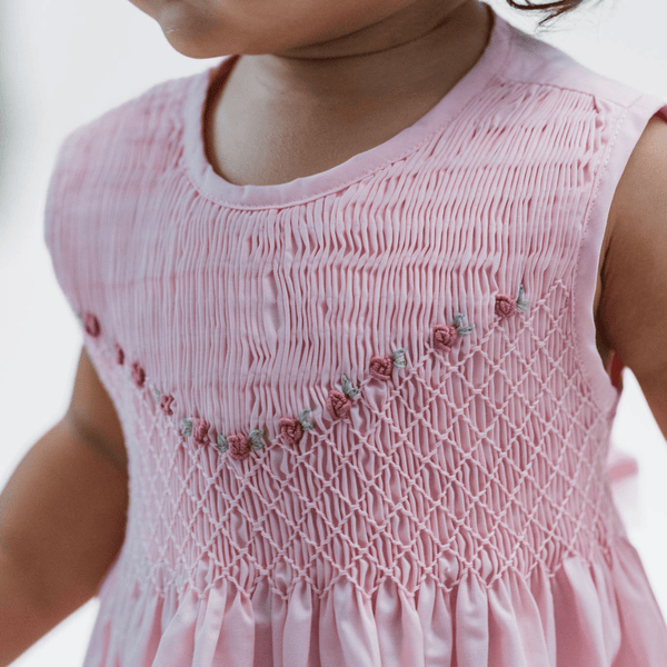 Girl Sleeveless Smocked Dress Mirabella Rose Buds