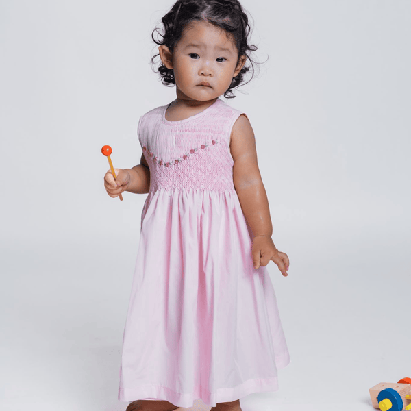 Girl Sleeveless Smocked Dress Mirabella Rose Buds