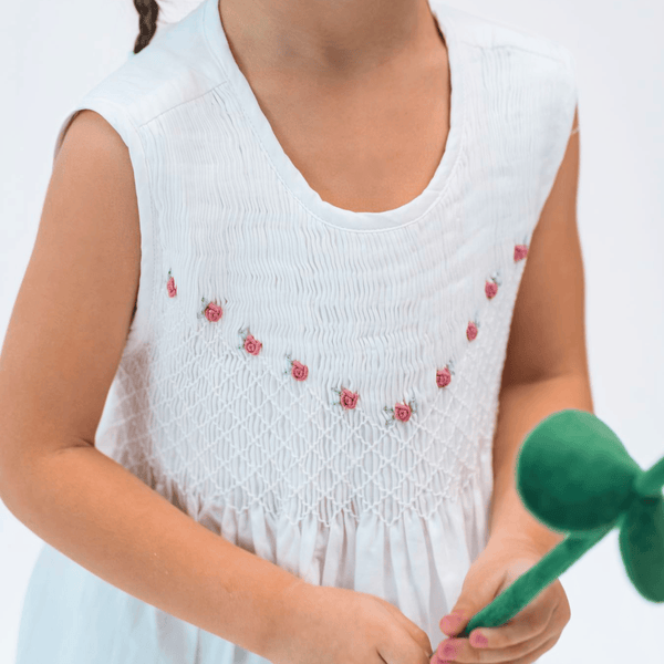 Girl Sleeveless Smocked Dress Mirabella Rose Buds
