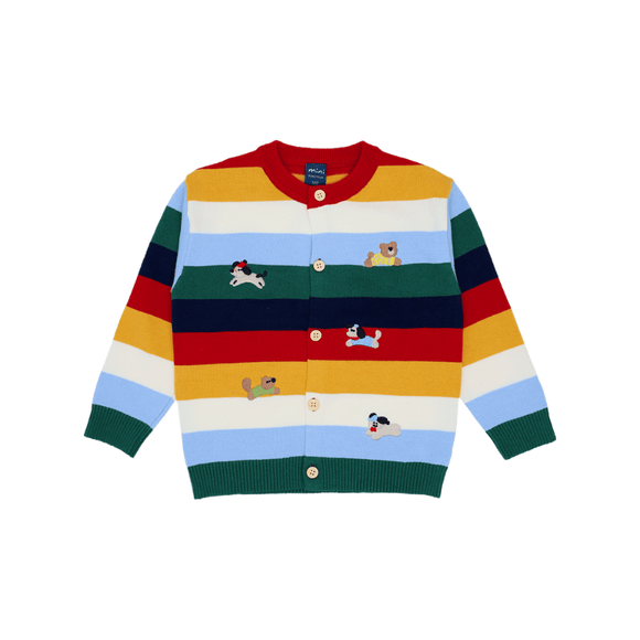 Kids Cardigan Rainbow Pups