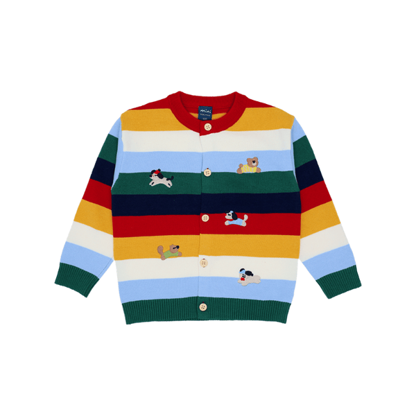 Kids Cardigan Rainbow Pups