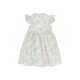 Girl Dress Ruffle Sleeve Button Down Secret Garden Bunny - (Blue)
