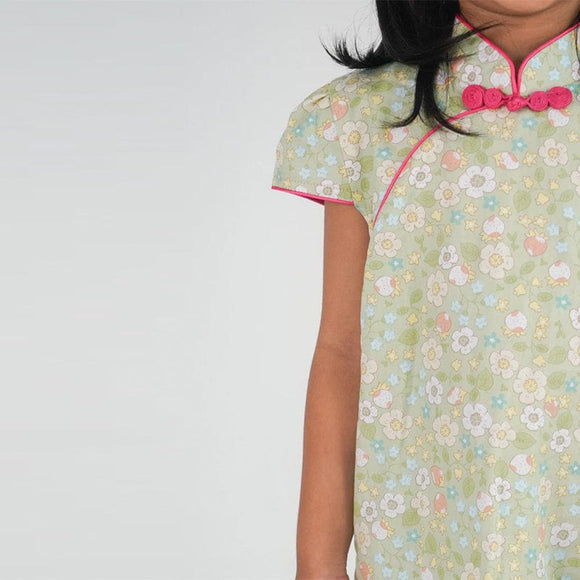 Strawberries & Fleur Qipao (Green)