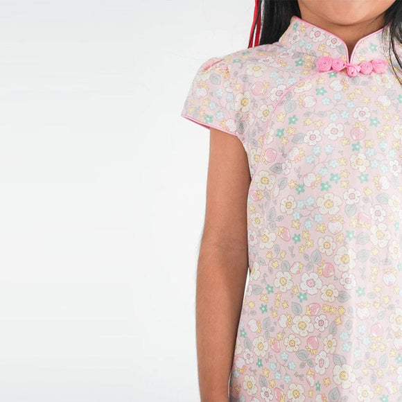 Strawberries & Fleur Qipao (Pink)