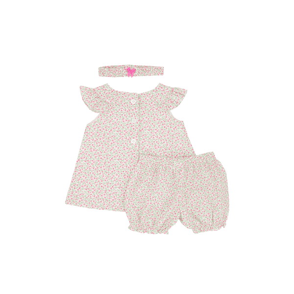 Baby Girl 2pc Set Tiny Blossoms  - (White)