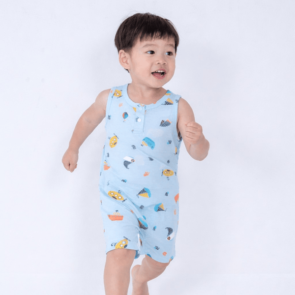 Baby Sleeveless Bamboo Onesie Submarine