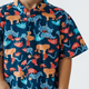 Boy Shirt Mandarin Collar - Wild Safari Adventures (Navy)