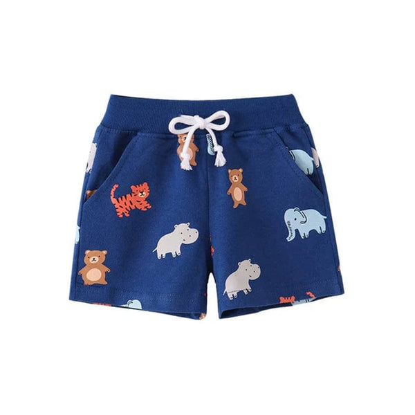 Cute Animals Drawstring Cotton Shorts