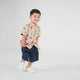 Mandarin Collar Shirt - Animals In Cars (Khaki)
