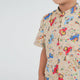 Mandarin Collar Shirt - Animals In Cars (Khaki)