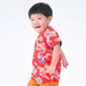 Mandarin Collar Boy Shirt - Auspicious Dragon (Red)