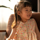 Button Down Petite Fleur Girl Dress - (White)