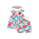 Big Colourful Flowers Baby Girl 2pc Set - (Orange)