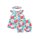 Big Colourful Flowers Baby Girl 2pc Set - (Orange)