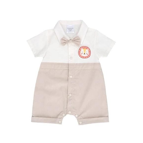 Brave Lion with Bow Tie Baby Boy Cotton Onesie