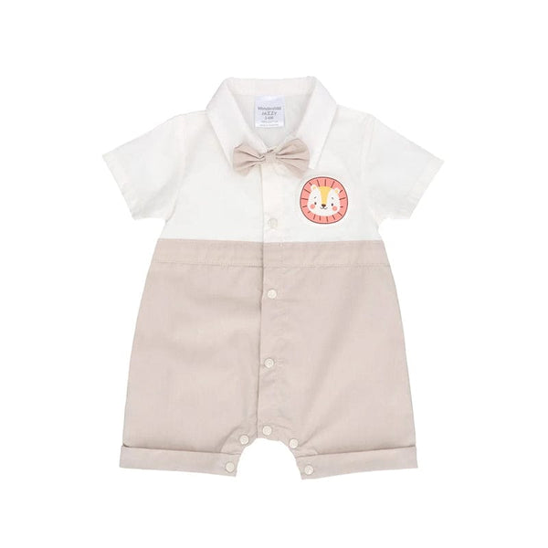 Brave Lion with Bow Tie Baby Boy Cotton Onesie
