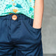 Bruno Pull Up Cotton Shorts (Navy Blue)