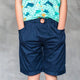 Bruno Pull Up Cotton Shorts (Navy Blue)