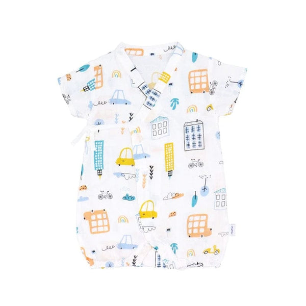 Vehicles & Buildings Cotton Kimono Style Onesie