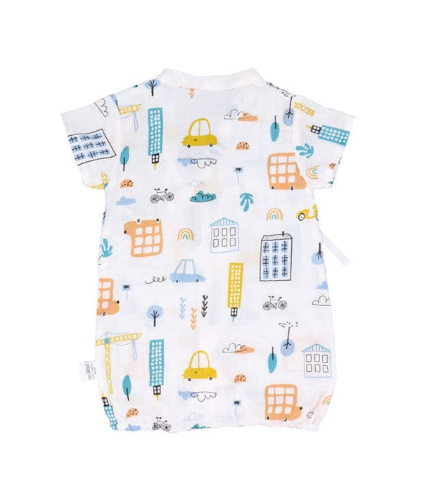 Vehicles & Buildings Cotton Kimono Style Onesie