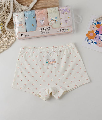 Bunny & Carrot Cotton Boxer Style Undies (5pc Pack)