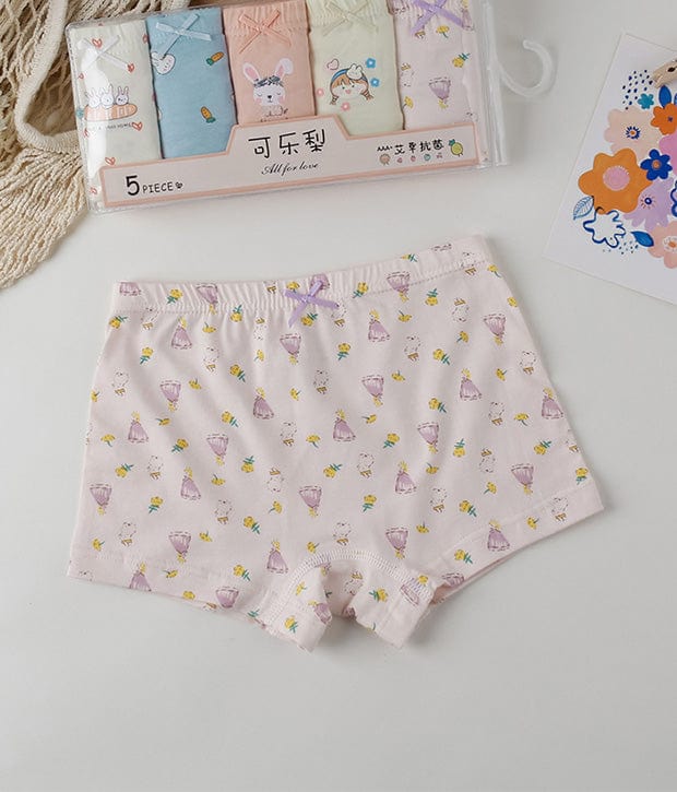Bunny & Carrot Cotton Boxer Style Undies (5pc Pack)