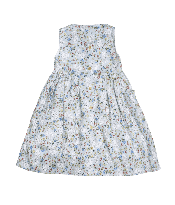 Button Down Bunny & Berries Dress (Grey)