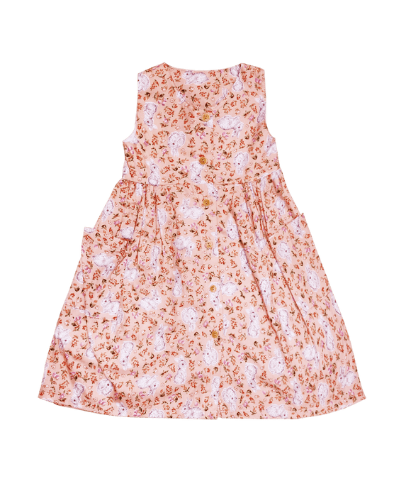 Button Down Bunny & Berries Dress (Pink)