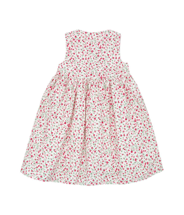 Button Down Ditsy Fleur Girl Dress - (White)