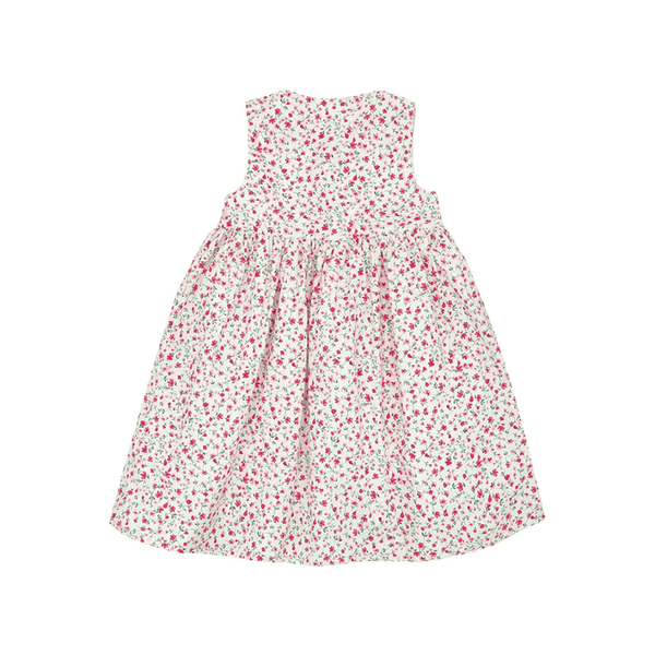 Button Down Ditsy Fleur Girl Dress - (White)